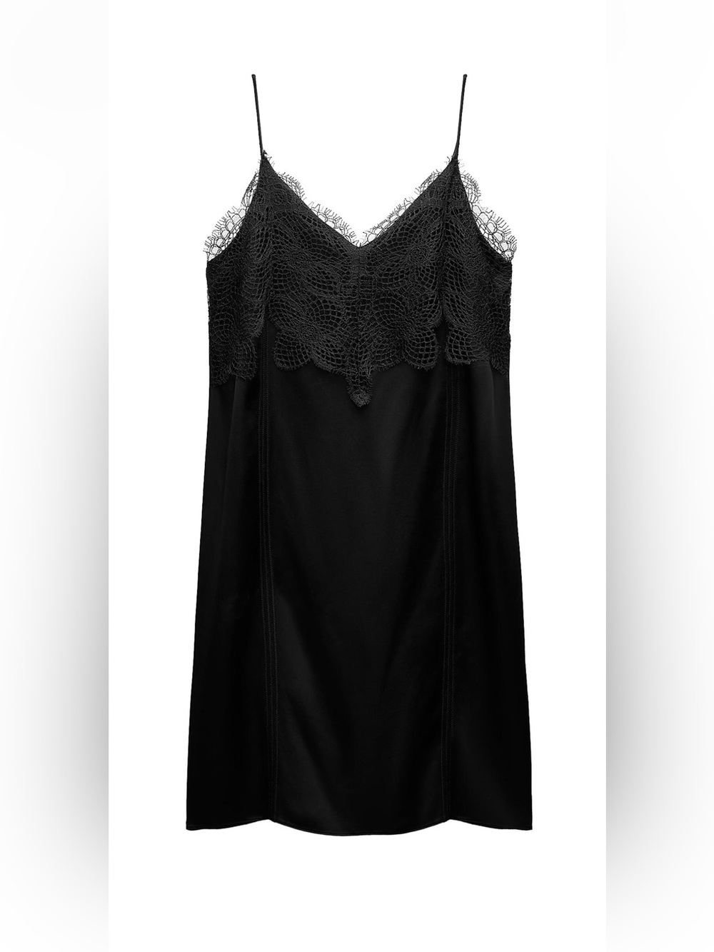 ZARA WOMAN COLLECTION LACE SATIN EFFECT MINI DRESS